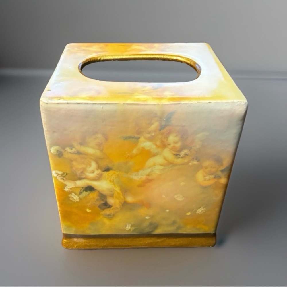 Elegant Cherub Tissue Box Cover